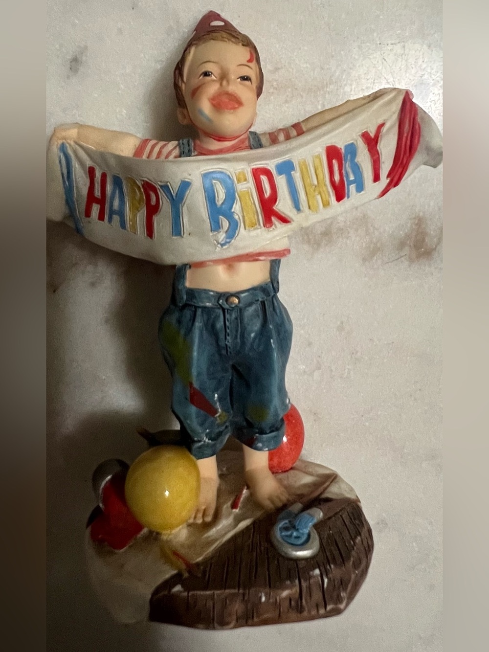 Vtg Demdaco Expressions of Love Happy Birthday Boy Painted Banner Balloons 2002